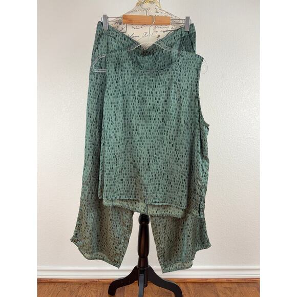 B12 Eileen Fisher Nori Silk  Pants Set Womens M/L Minimalist  Lounge Lazy Luxury - Picture 2 of 14